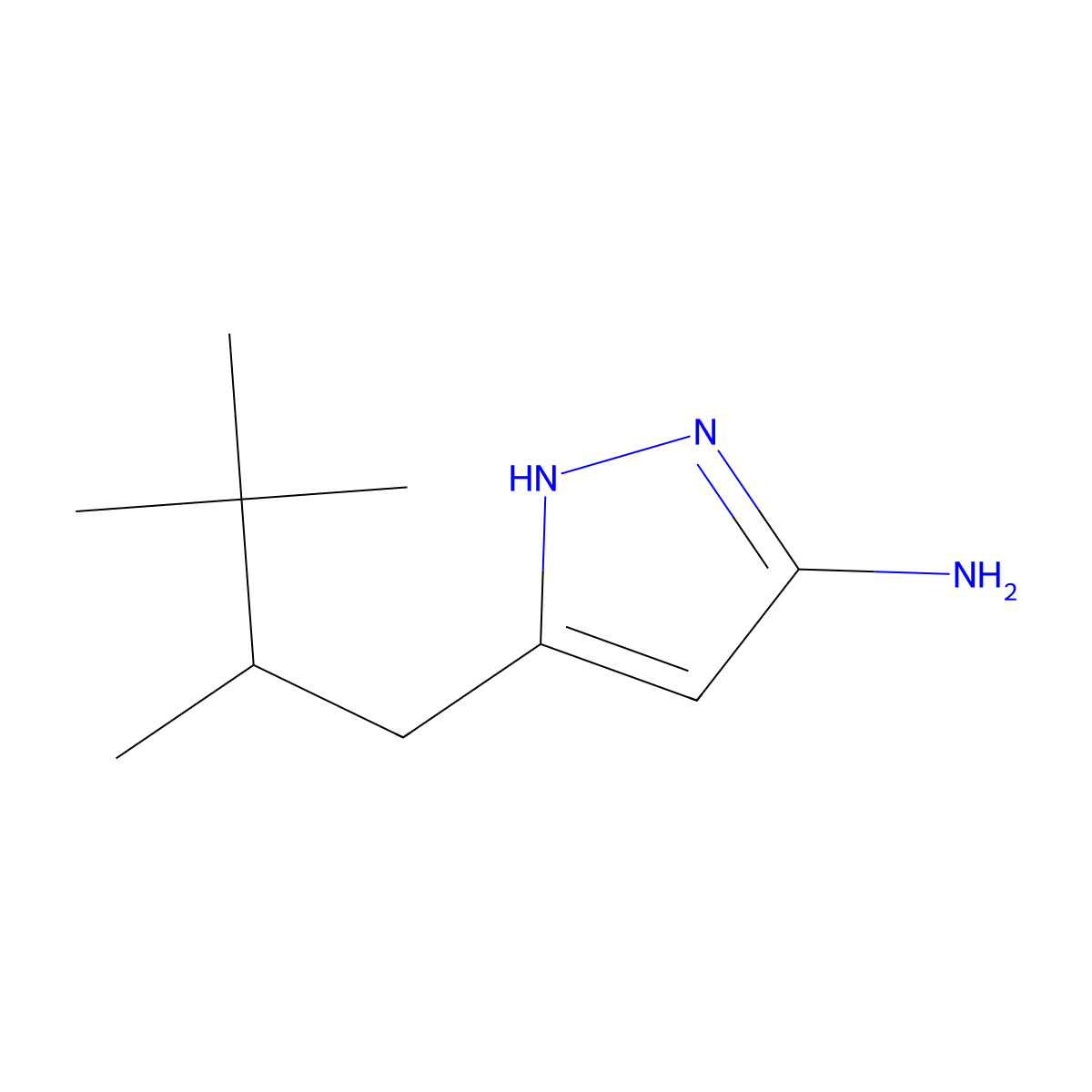 3-(2,3,3-trimethylbutyl)-1H-pyrazol-5-amine molecular structure, CAS 1350479-21-8