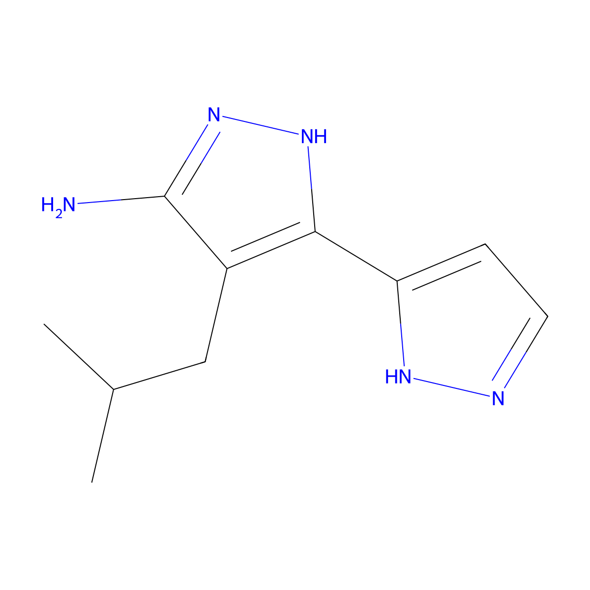 4-Isobutyl-1h,2'h-[3,3'-bipyrazol]-5-amine molecular structure, CAS 1350479-35-4