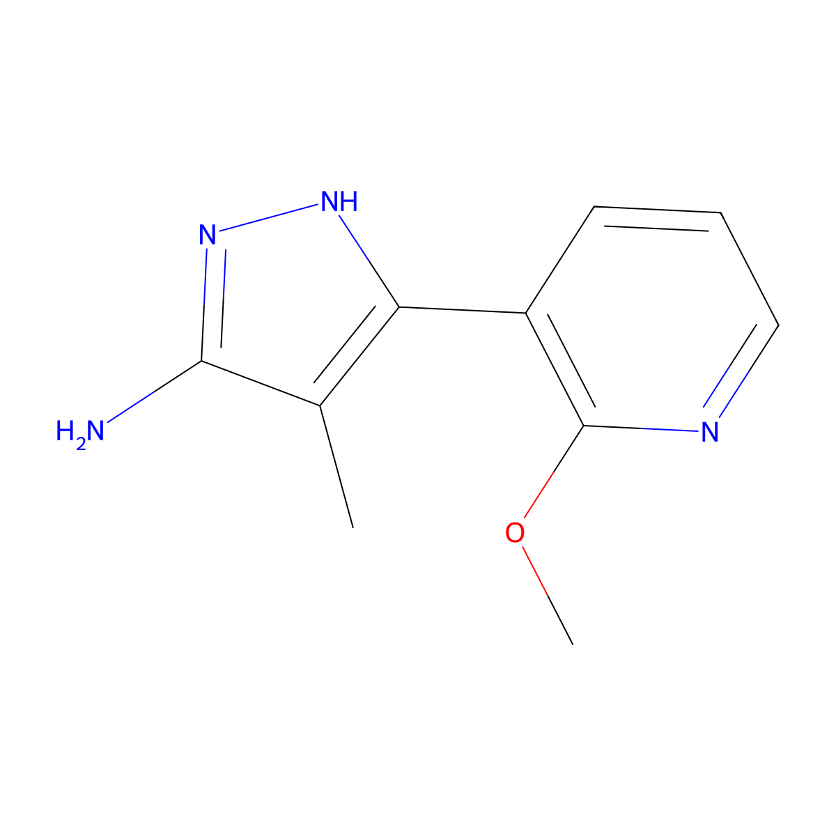 3-(2-Methoxypyridin-3-yl)-4-methyl-1h-pyrazol-5-amine molecular structure, CAS 1350479-44-5