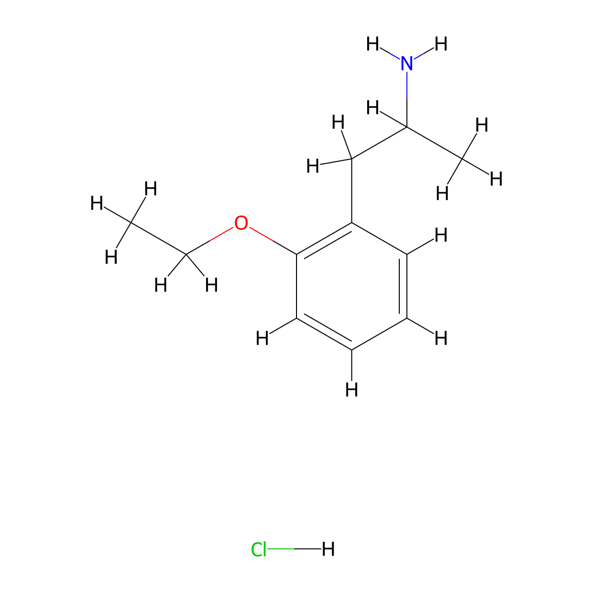 2-(2-Ethoxy-phenyl)-1-methyl-ethylamine hydrochloride molecular structure, CAS 135048-83-8