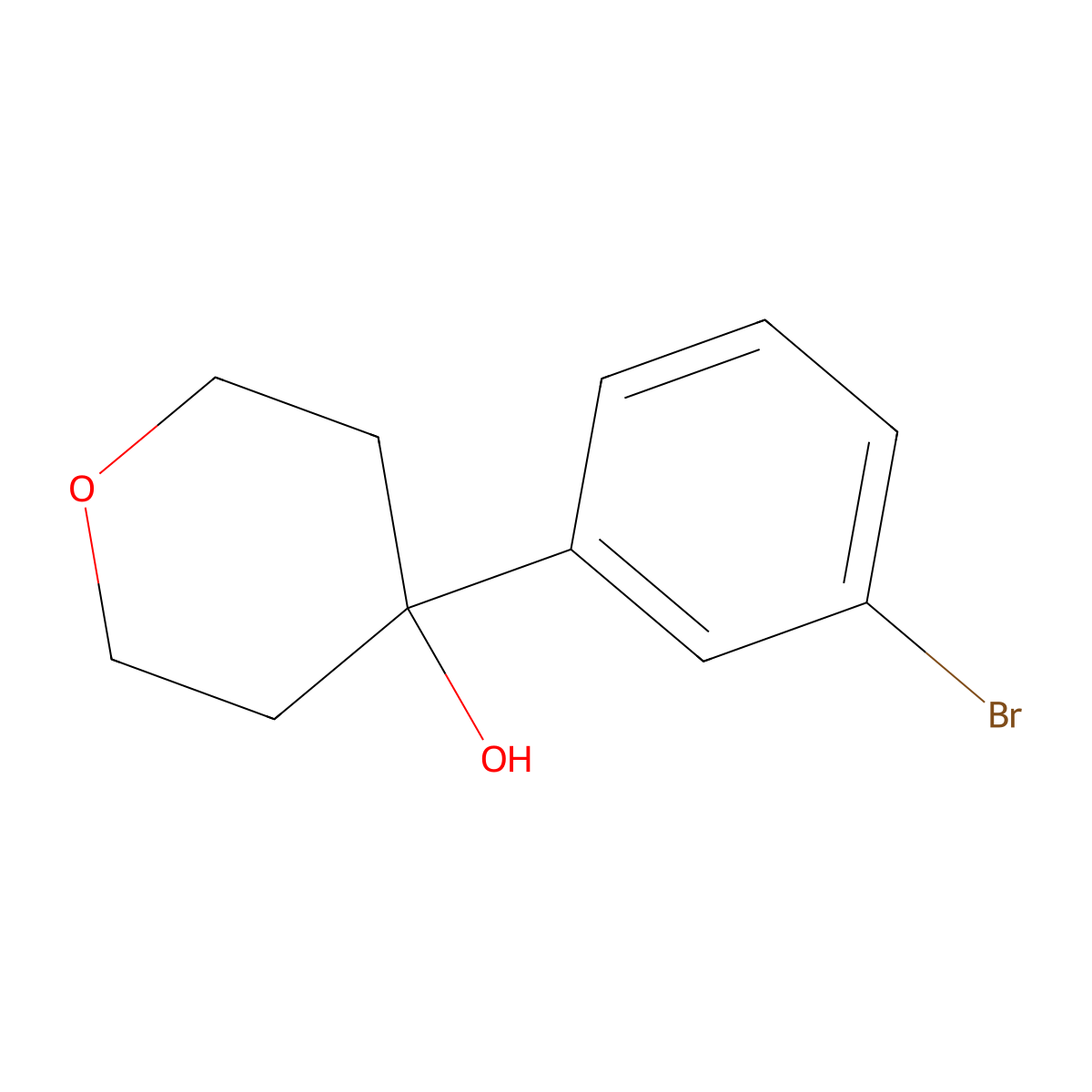 4-(3-Bromophenyl)oxan-4-ol molecular structure, CAS 135048-94-1