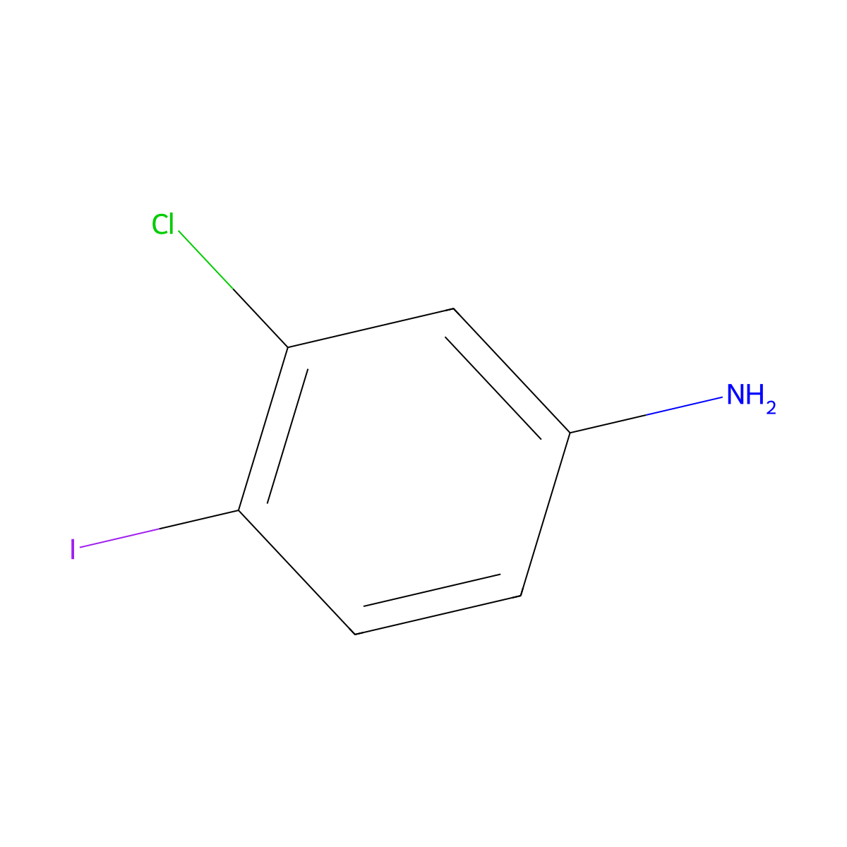 3-Chloro-4-iodoaniline molecular structure, CAS 135050-44-1