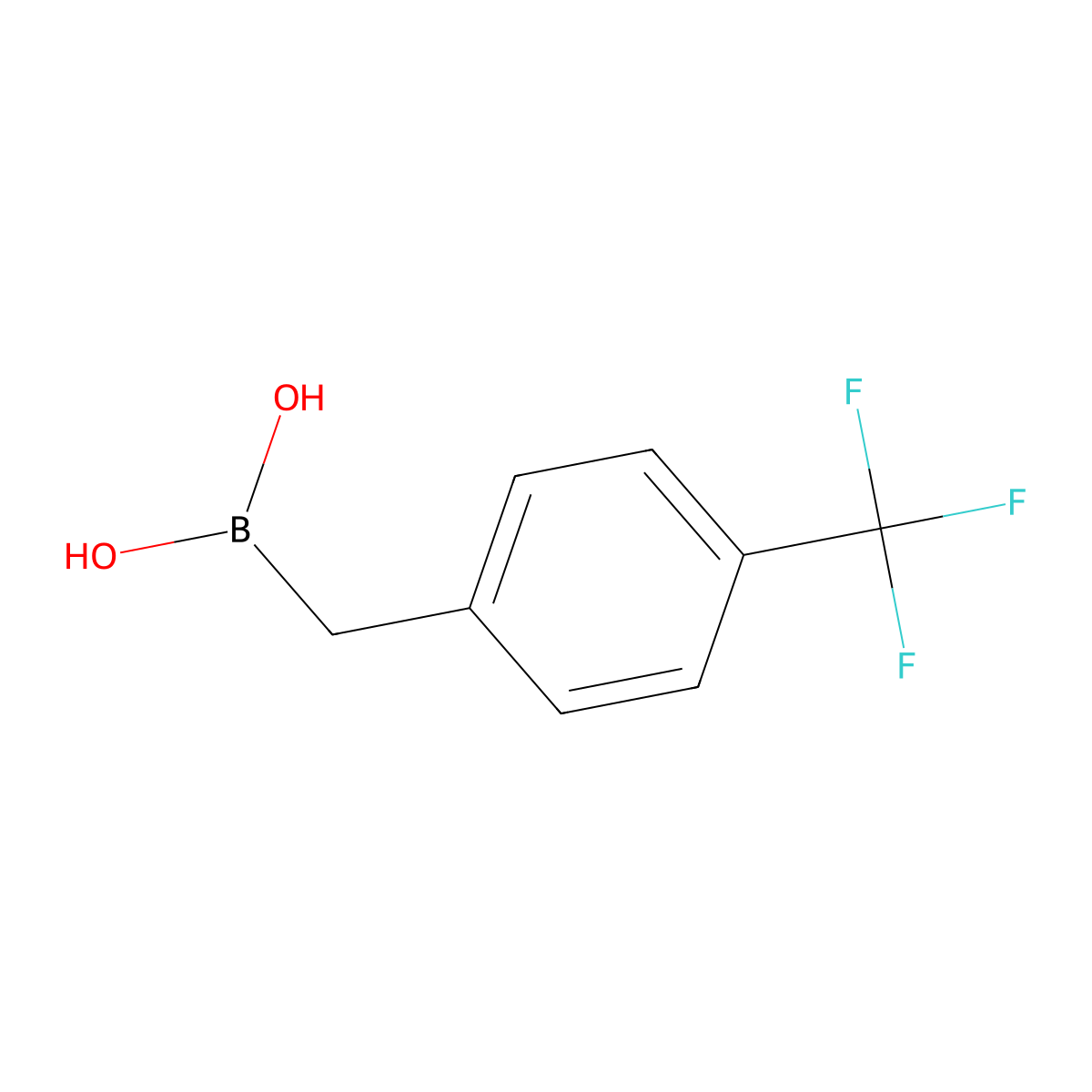 {[4-(Trifluoromethyl)phenyl]methyl}boronic acid molecular structure, CAS 1350511-75-9