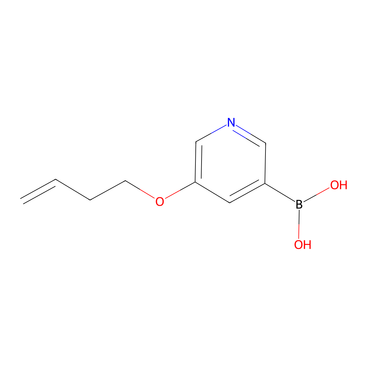 [5-(But-3-en-1-yloxy)pyridin-3-yl]boronic acid molecular structure, CAS 1350511-88-4