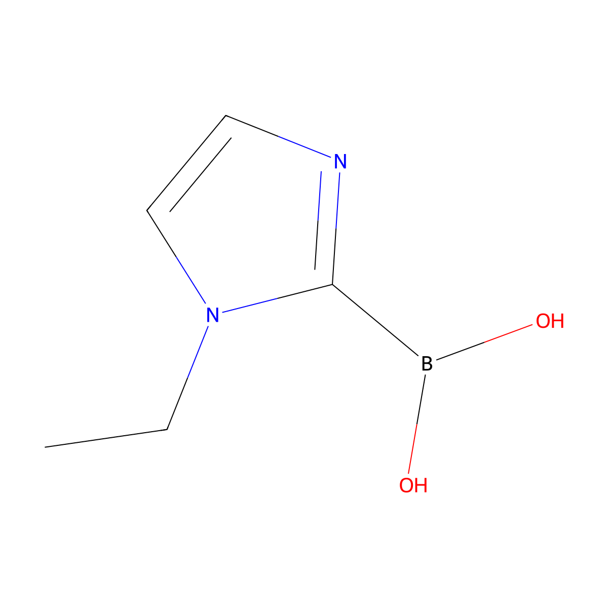 (1-Ethyl-1H-imidazol-2-yl)boronic acid molecular structure, CAS 1350511-98-6