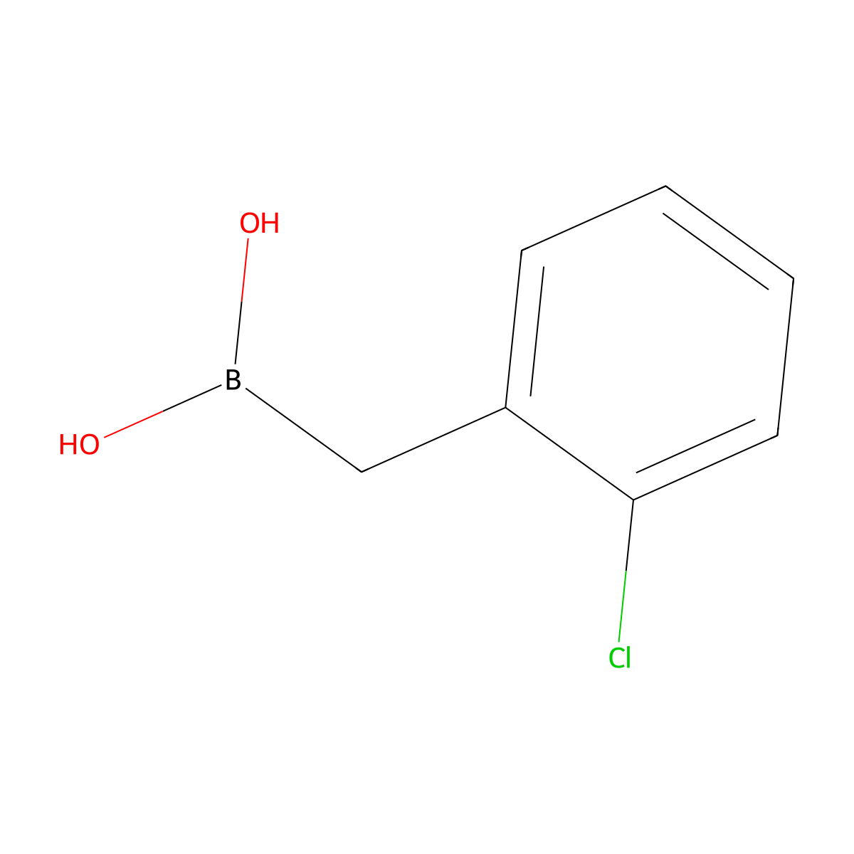 ((2-Chlorophenyl)methyl)boronic acid molecular structure, CAS 1350512-46-7