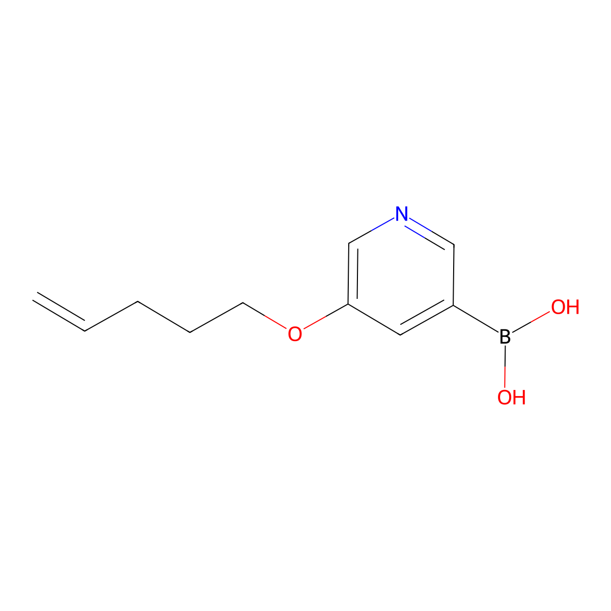 (5-(Pent-4-en-1-yloxy)pyridin-3-yl)boronic acid molecular structure, CAS 1350513-05-1