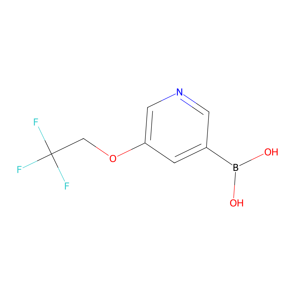 (5-(2,2,2-Trifluoroethoxy)pyridin-3-yl)boronic acid molecular structure, CAS 1350513-17-5