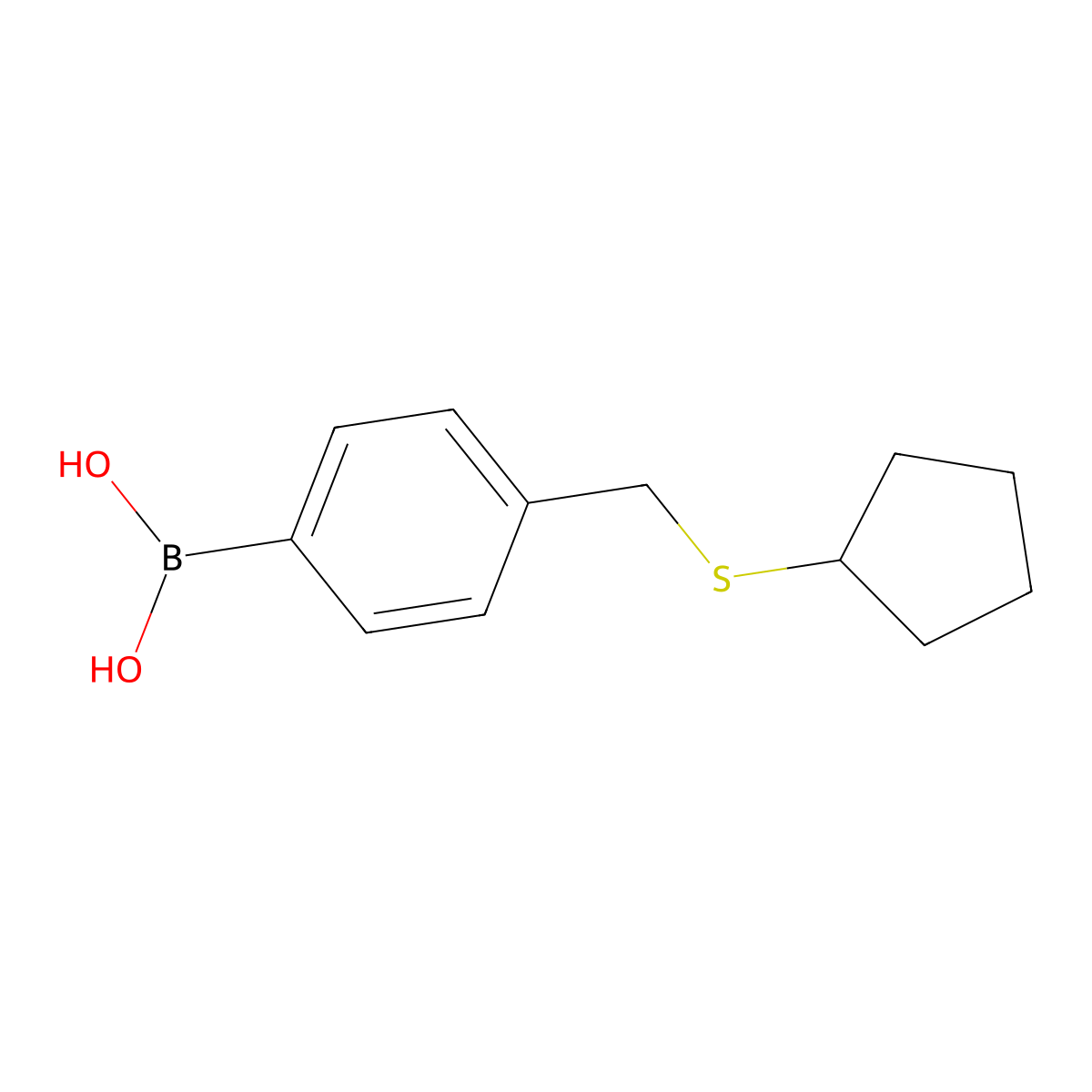 (4-((Cyclopentylthio)methyl)phenyl)boronic acid molecular structure, CAS 1350513-31-3