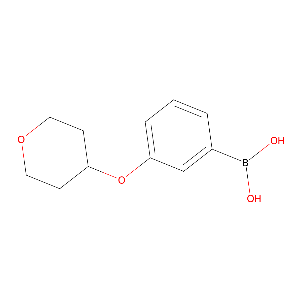 Boronic acid, B-[3-[(tetrahydro-2H-pyran-4-yl)oxy]phenyl]- molecular structure, CAS 1350513-46-0