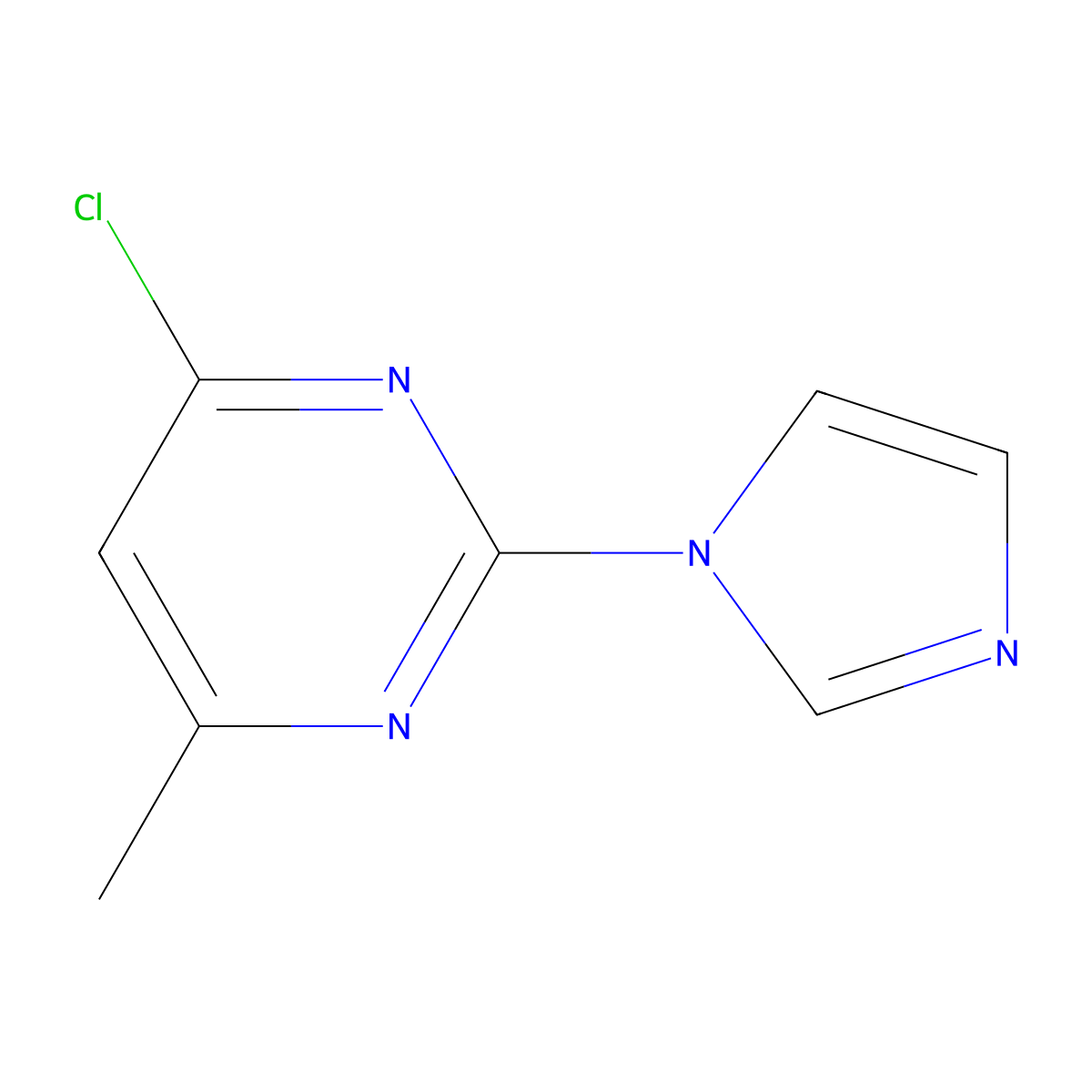 4-Chloro-2-(1H-imidazol-1-YL)-6-methylpyrimidine molecular structure, CAS 135052-24-3