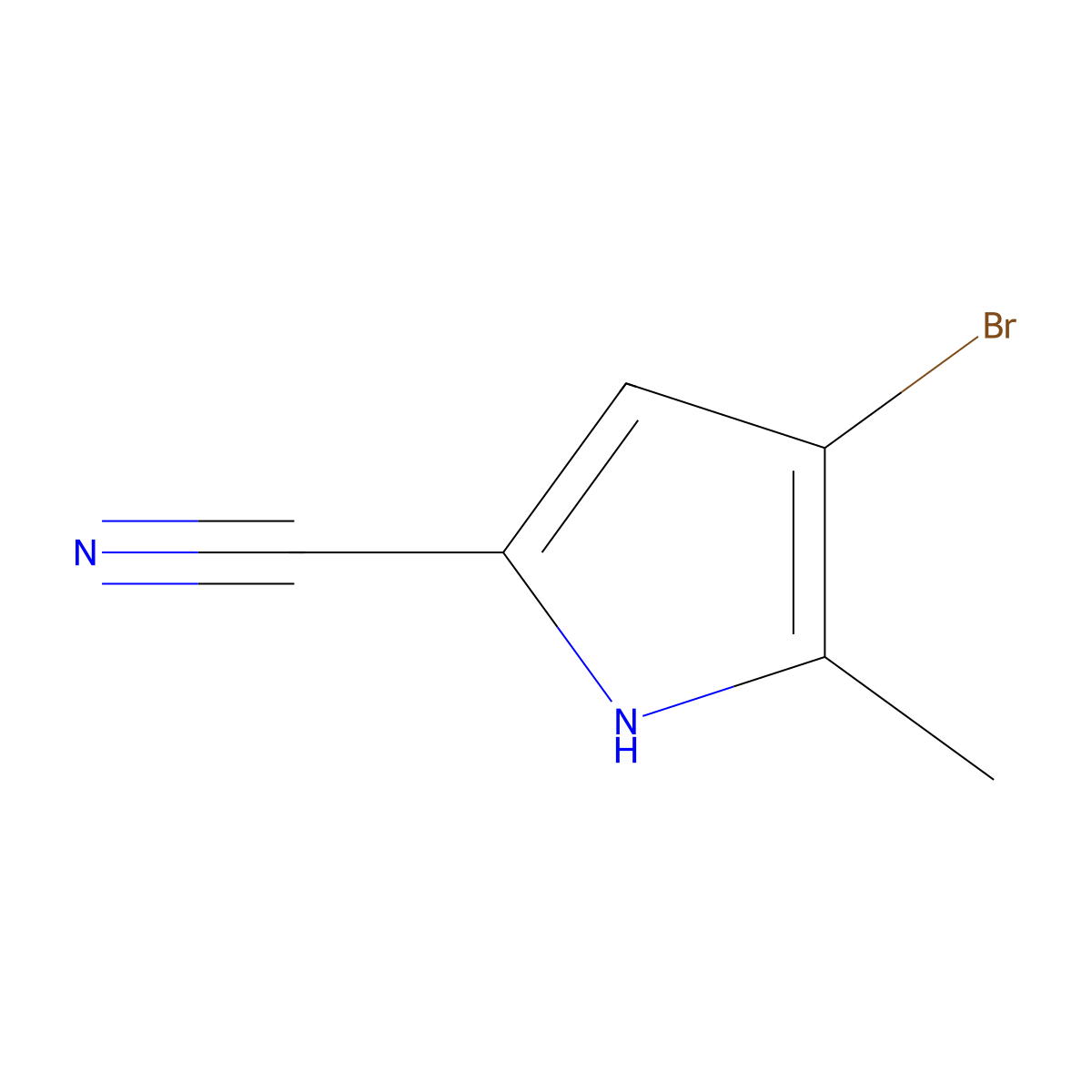 4-bromo-5-methyl-1H-pyrrole-2-carbonitrile molecular structure, CAS 1350521-56-0