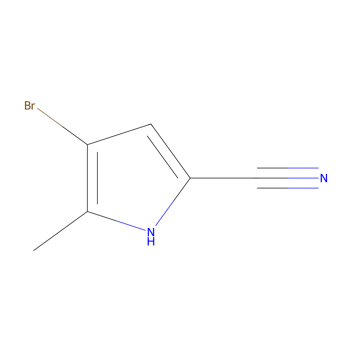 4-bromo-5-methyl-1H-pyrrole-2-carbonitrile molecular structure, CAS 1350521-56-0