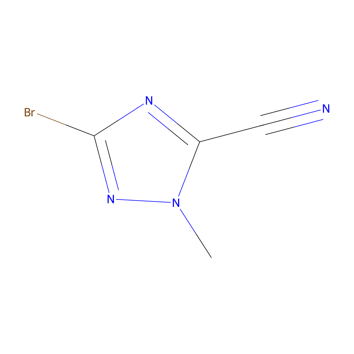 3-bromo-1-methyl-1H-1,2,4-triazole-5-carbonitrile molecular structure, CAS 1350521-71-9