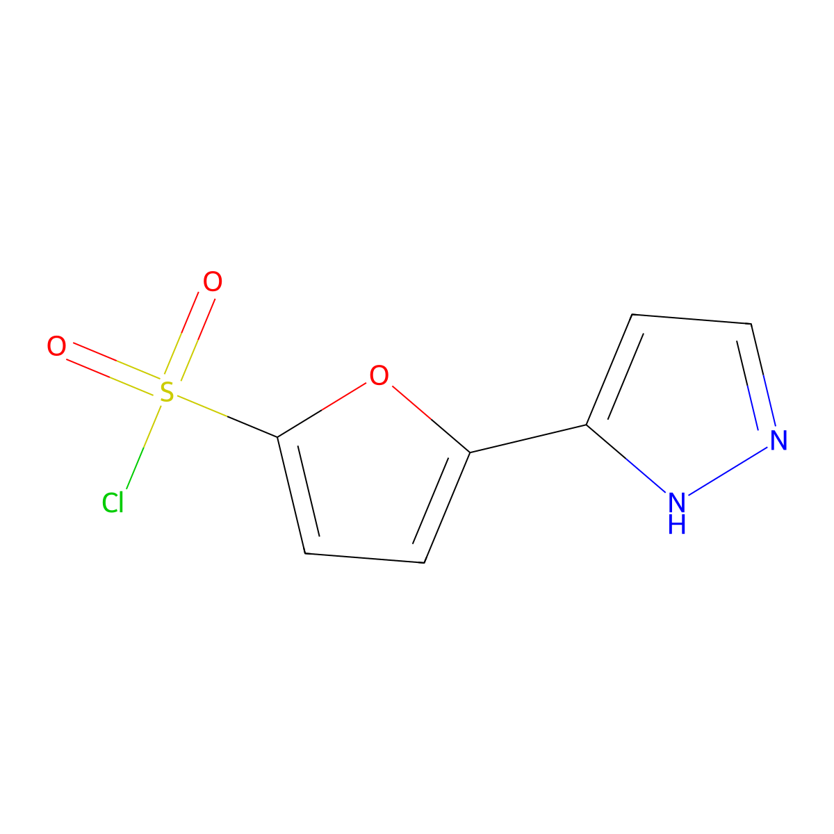 5-(1H-pyrazol-5-yl)furan-2-sulfonyl chloride molecular structure, CAS 1350521-74-2