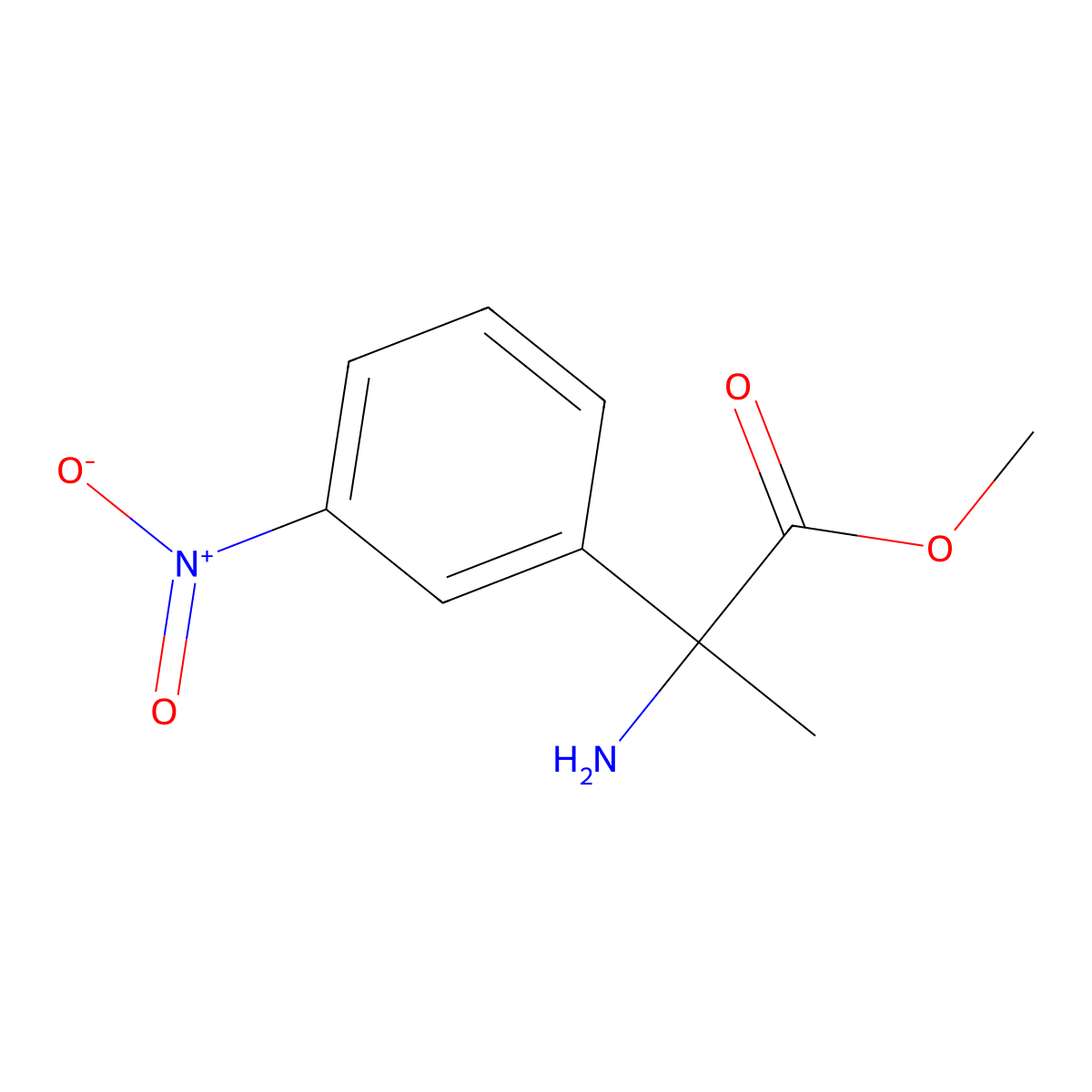 Rac-2-amino-2-(3-nitro-phenyl)-propionic acid methyl ester molecular structure, CAS 1350523-39-5