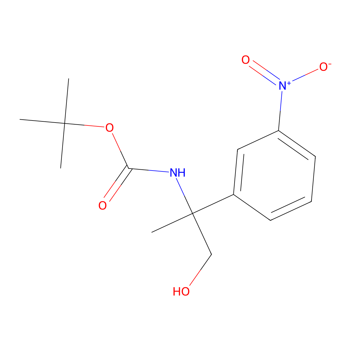 tert-butyl N-[1-hydroxy-2-(3-nitrophenyl)propan-2-yl]carbamate molecular structure, CAS 1350523-73-7