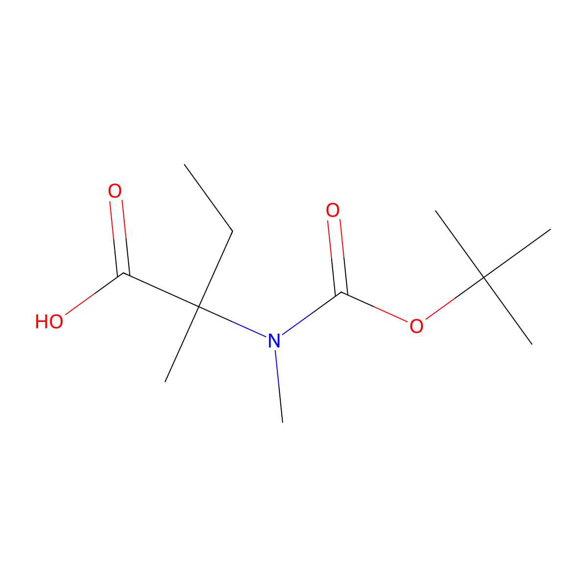 2-{[(Tert-butoxy)carbonyl](methyl)amino}-2-methylbutanoic acid molecular structure, CAS 1350525-90-4