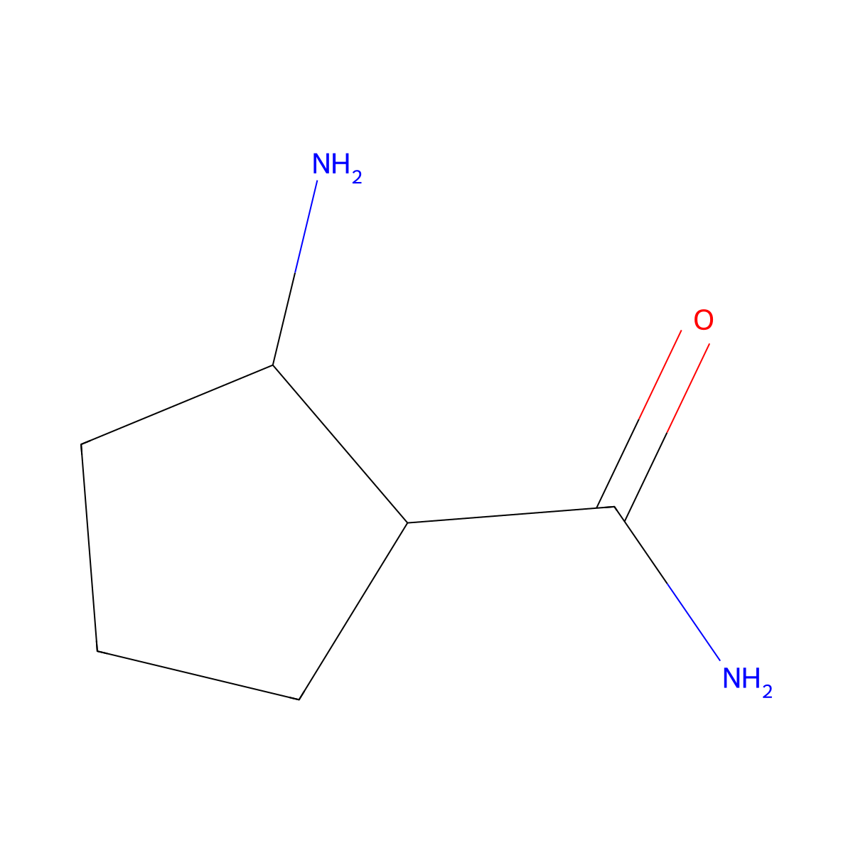 cis-2-Amino-1-cyclopentanecarboxamide molecular structure, CAS 135053-11-1