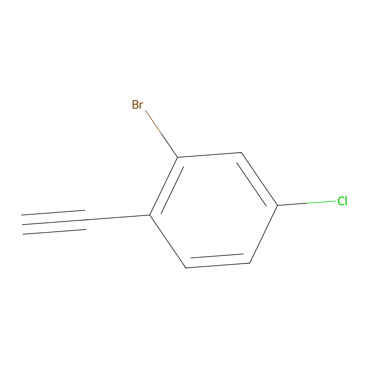 2-Bromo-4-chloro-1-ethynylbenzene molecular structure, CAS 1350535-10-2