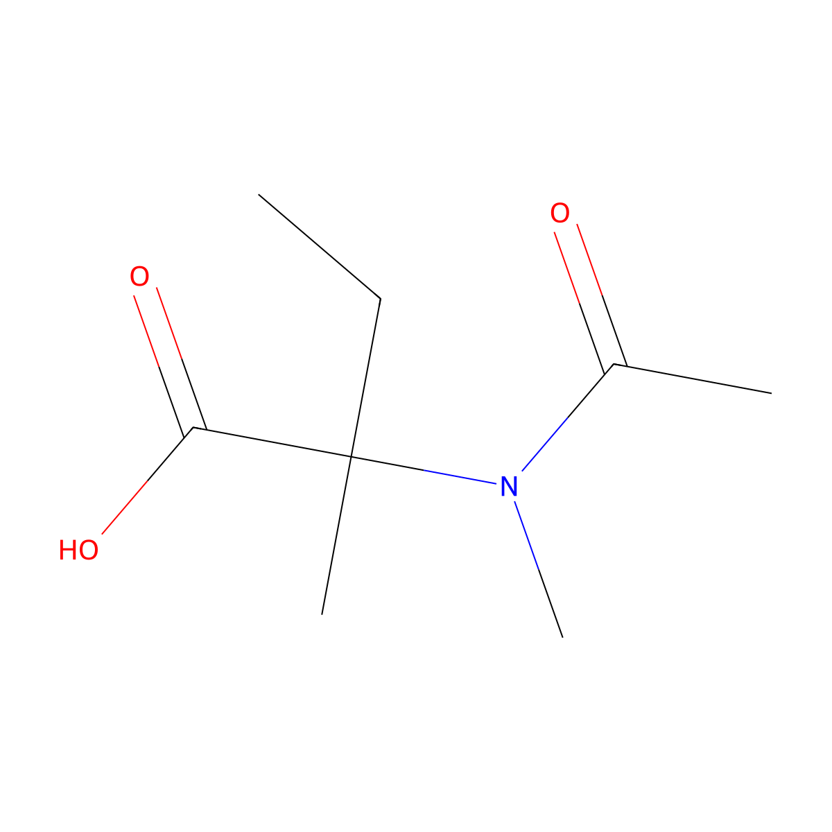 2-methyl-2-(N-methylacetamido)butanoic acid molecular structure, CAS 1350535-49-7