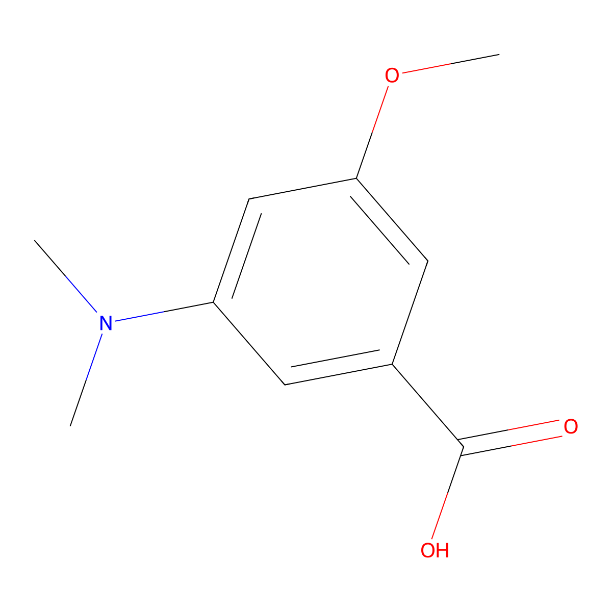 Benzoic acid, 3-(dimethylamino)-5-methoxy- molecular structure, CAS 1350539-97-7