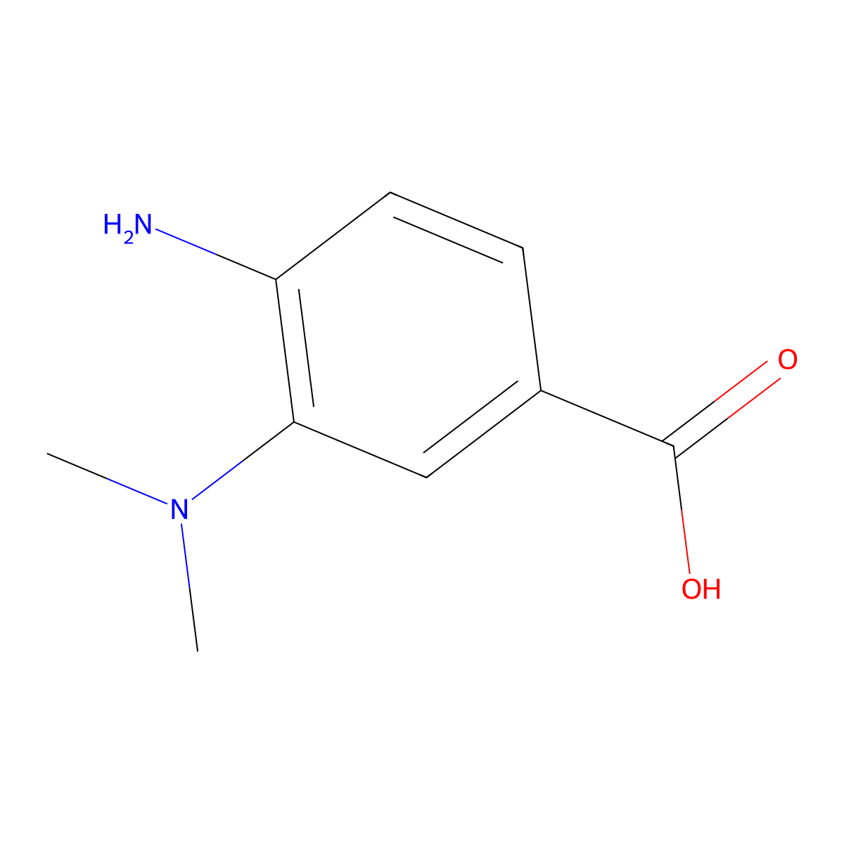 4-Amino-3-(dimethylamino)benzoic acid molecular structure, CAS 1350539-98-8