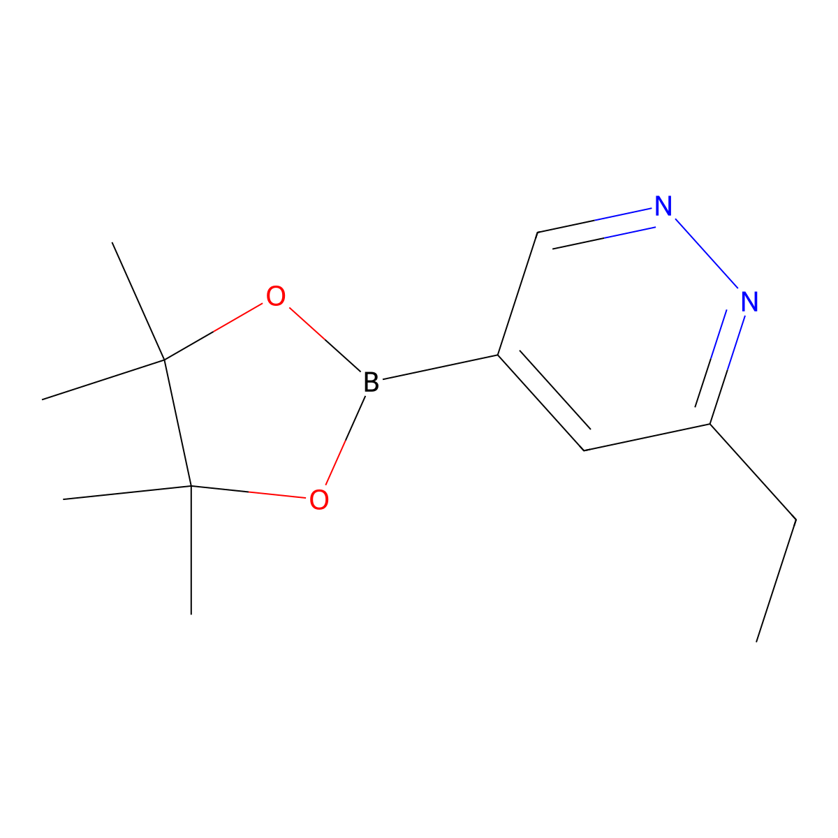 3-Ethyl-5-(4,4,5,5-tetramethyl-1,3,2-dioxaborolan-2-yl)pyridazine molecular structure, CAS 1350543-97-3