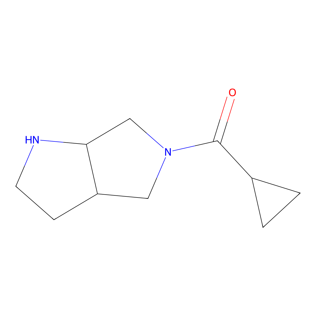 Cyclopropyl(cis-hexahydropyrrolo[3,4-b]pyrrol-5(1H)-yl)methanone molecular structure, CAS 1350553-83-1