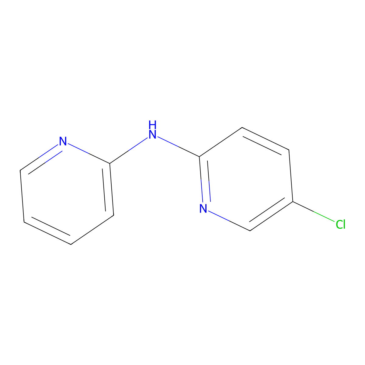 5-chloro-N-(pyridin-2-yl)pyridin-2-amine molecular structure, CAS 135056-04-1