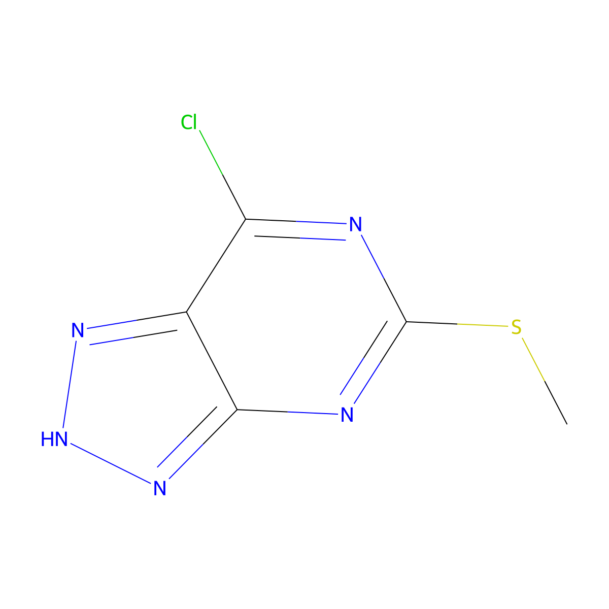 7-Chloro-5-(methylthio)-3H-[1,2,3]triazolo[4,5-d]pyrimidine molecular structure, CAS 1350563-63-1