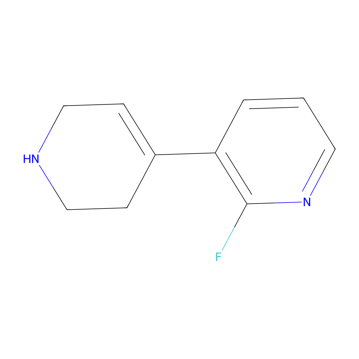 2-Fluoro-3-(1,2,3,6-tetrahydropyridin-4-YL)pyridine molecular structure, CAS 1350607-94-1