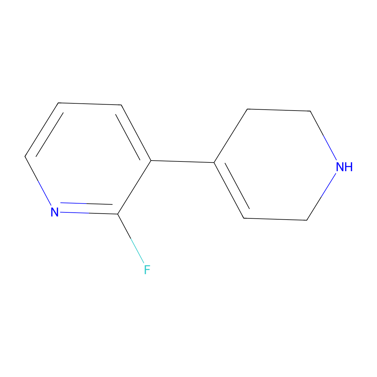 2-Fluoro-3-(1,2,3,6-tetrahydropyridin-4-YL)pyridine molecular structure, CAS 1350607-94-1