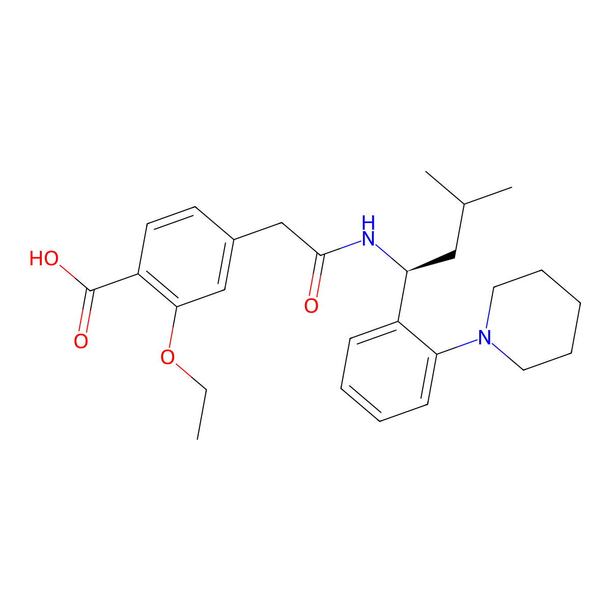 Repaglinide molecular structure, CAS 135062-02-1