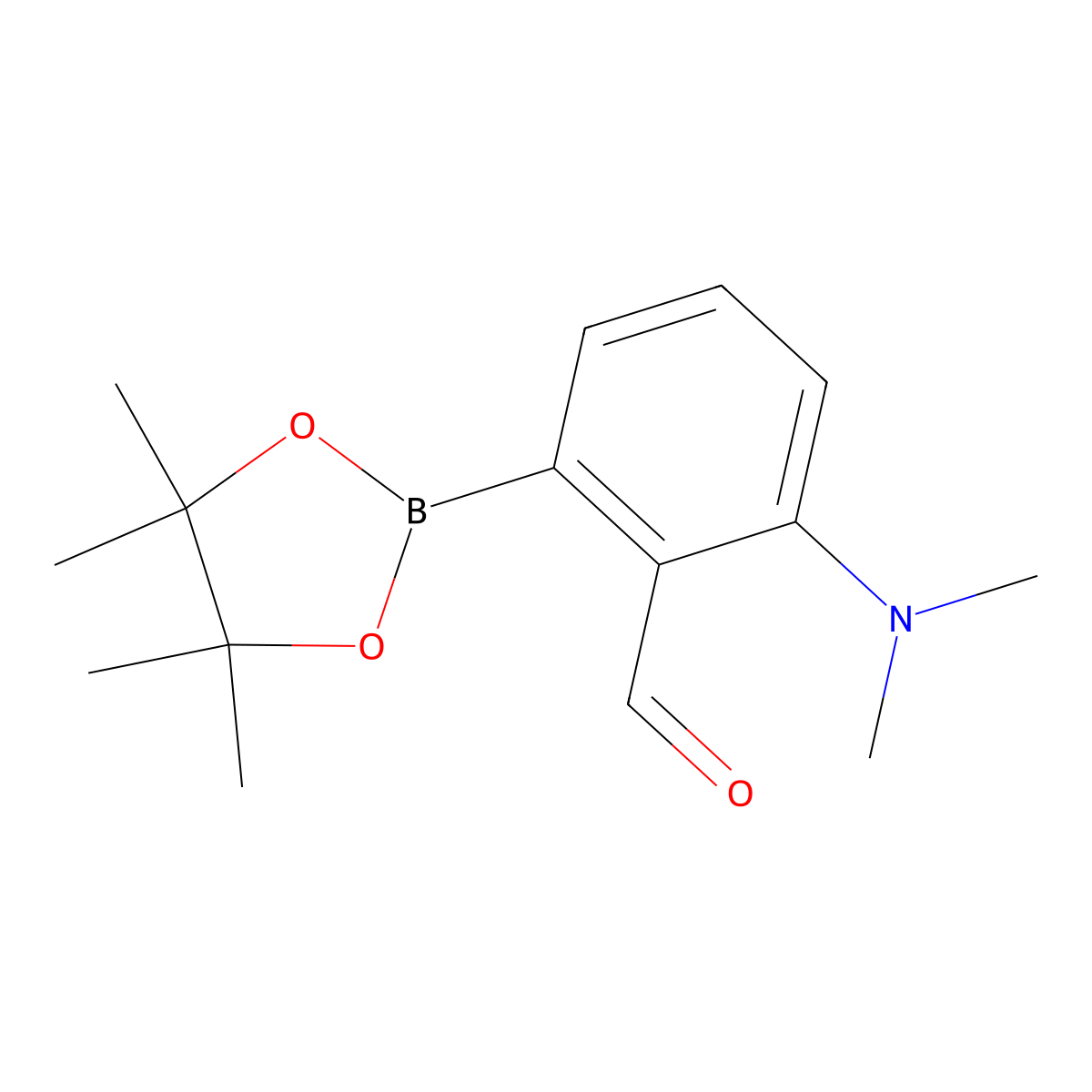 2-(Dimethylamino)-6-(4,4,5,5-tetramethyl-1,3,2-dioxaborolan-2-yl)benzaldehyde molecular structure, CAS 1350627-59-6