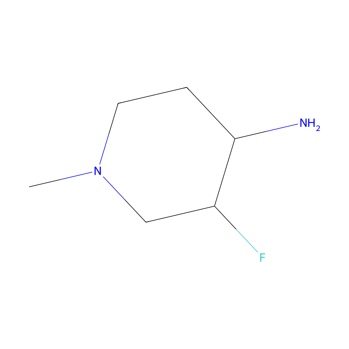 (3S,4R)-3-Fluoro-1-methylpiperidin-4-amine molecular structure, CAS 1350629-55-8
