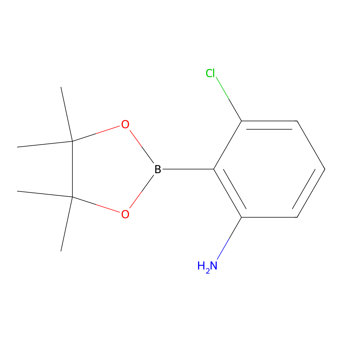 3-Chloro-2-(4,4,5,5-tetramethyl-1,3,2-dioxaborolan-2-yl)aniline molecular structure, CAS 1350635-53-8