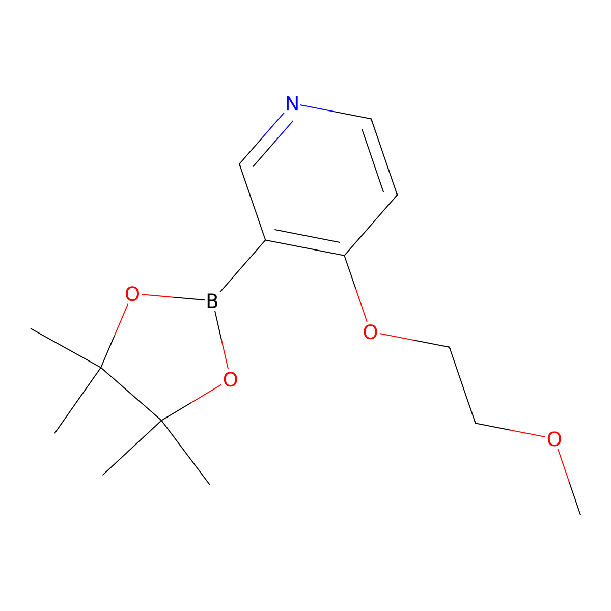 4-(2-Methoxyethoxy)-3-(4,4,5,5-tetramethyl-1,3,2-dioxaborolan-2-yl)pyridine molecular structure, CAS 1350636-48-4