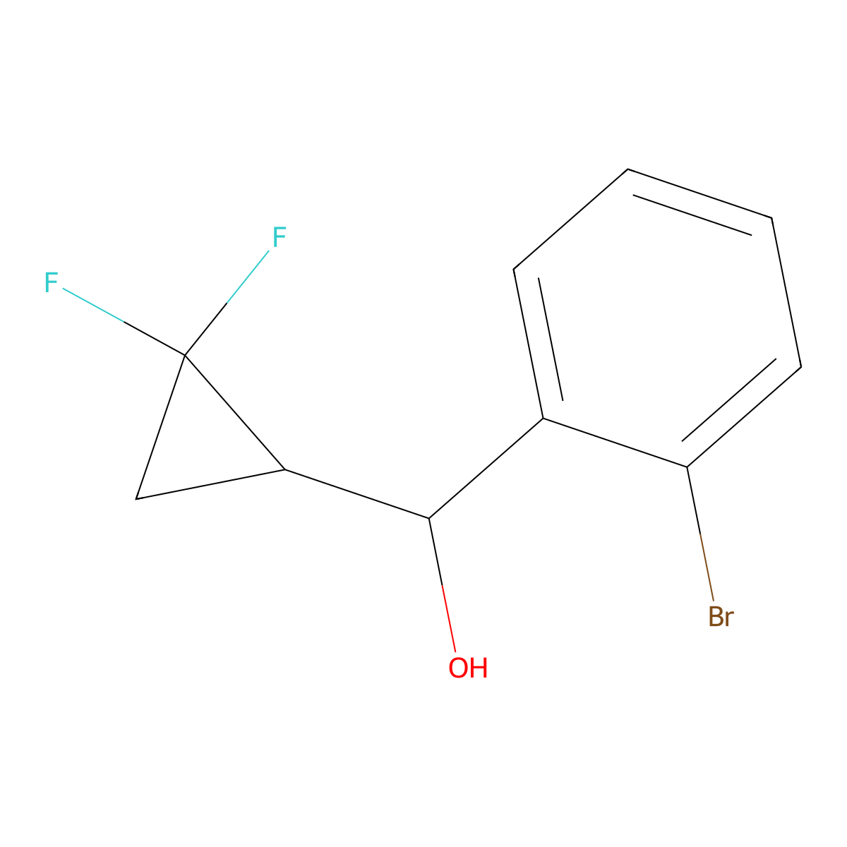 (2-Bromophenyl)-(2,2-difluorocyclopropyl)methanol molecular structure, CAS 1350637-25-0