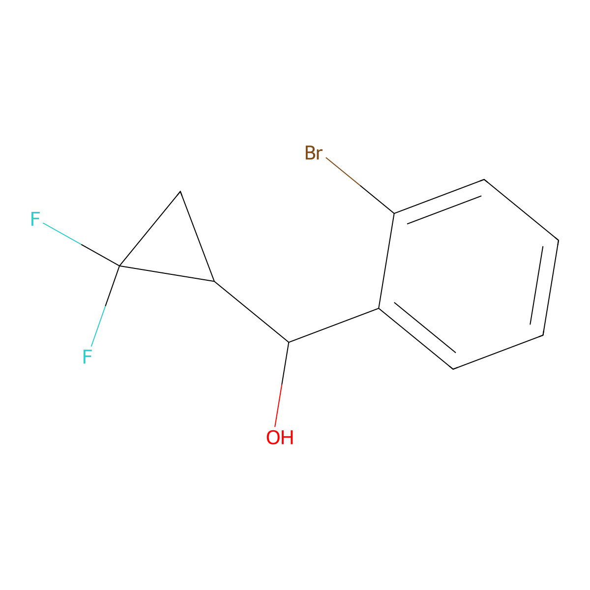 (2-Bromophenyl)-(2,2-difluorocyclopropyl)methanol molecular structure, CAS 1350637-25-0