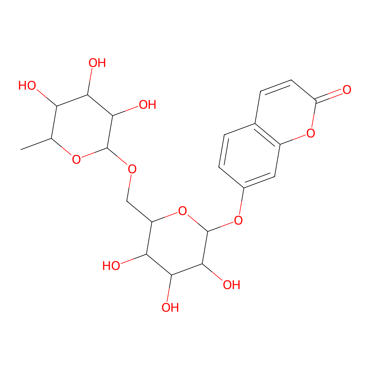 Umbelliferone 7-O-Rutinoside molecular structure, CAS 135064-04-9