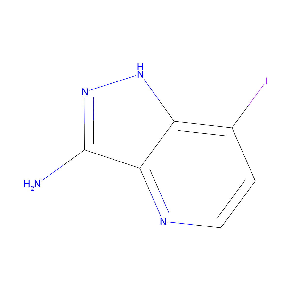 7-iodo-1H-pyrazolo[4,3-b]pyridin-3-amine molecular structure, CAS 1350648-21-3