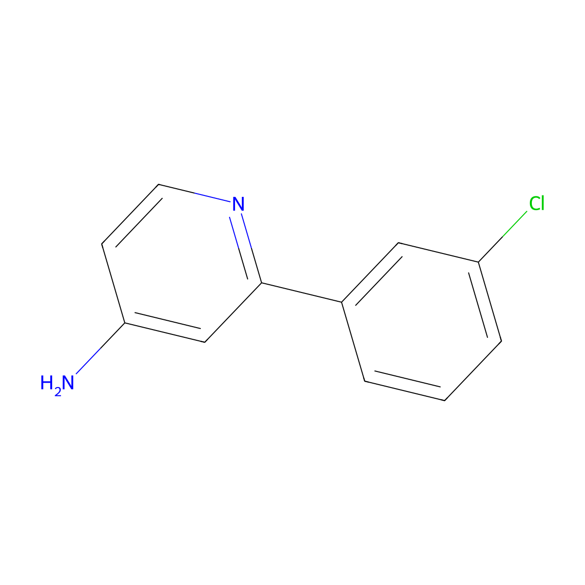 2-(3-Chlorophenyl)pyridin-4-amine molecular structure, CAS 1350648-31-5