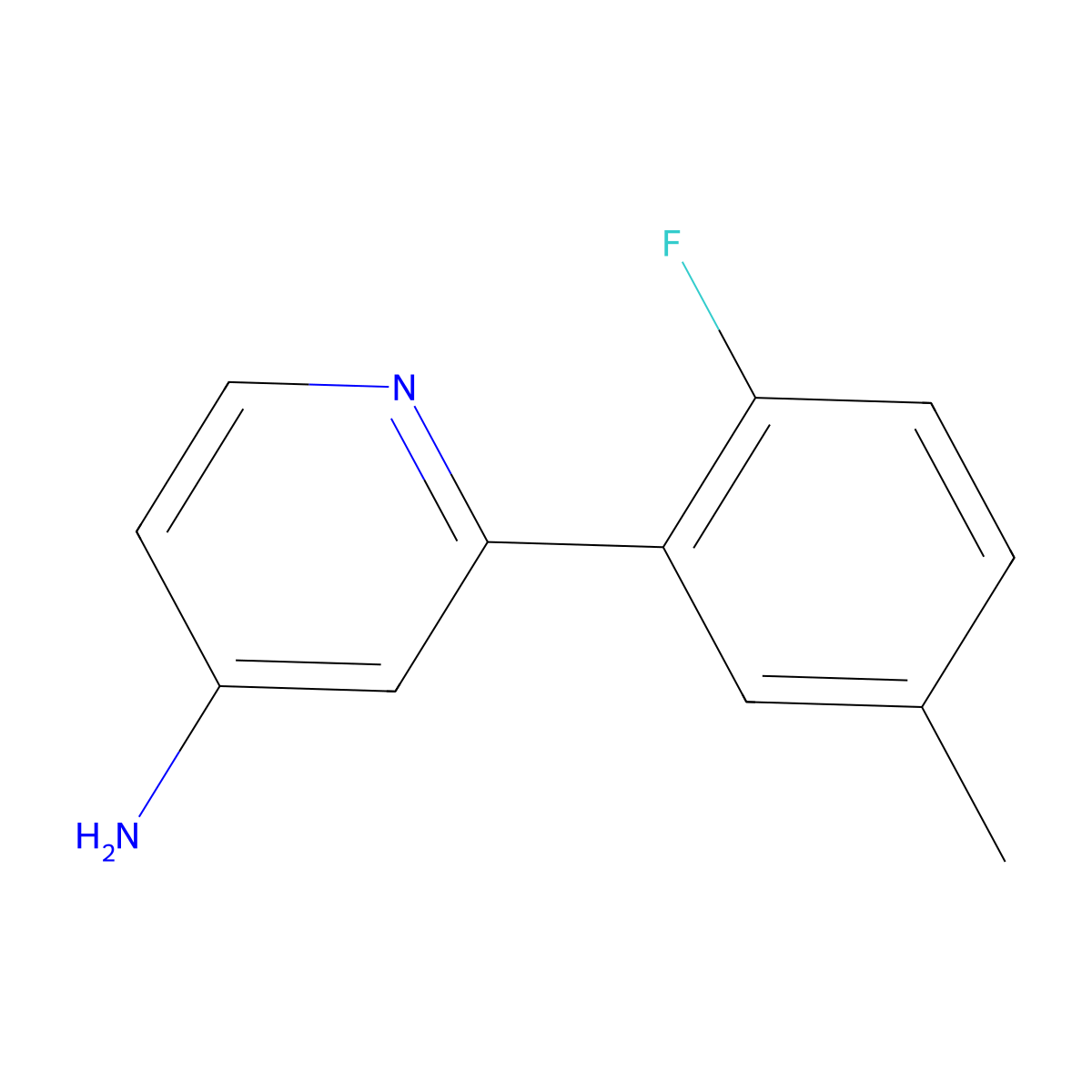 2-(2-Fluoro-5-methylphenyl)pyridin-4-amine molecular structure, CAS 1350648-36-0