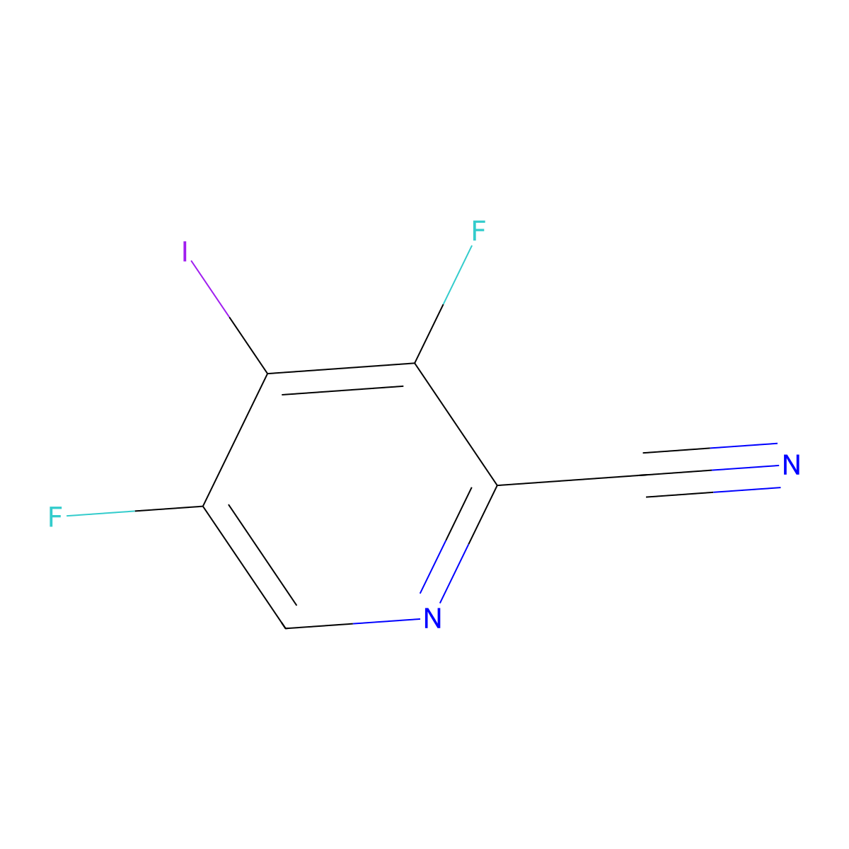 3,5-Difluoro-4-iodopicolinonitrile molecular structure, CAS 1350648-40-6