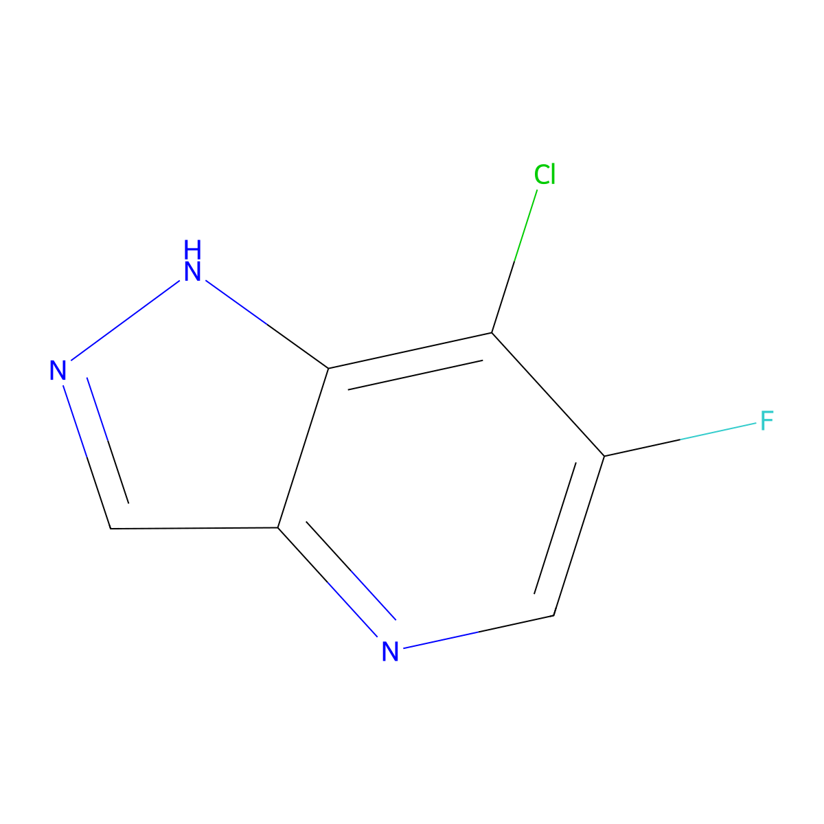 7-chloro-6-fluoro-1H-pyrazolo[4,3-b]pyridine molecular structure, CAS 1350648-42-8