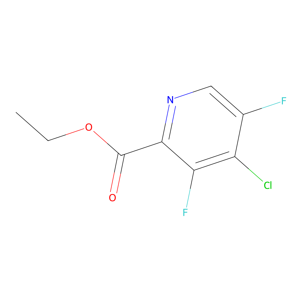 Ethyl 4-chloro-3,5-difluoropicolinate molecular structure, CAS 1350648-43-9