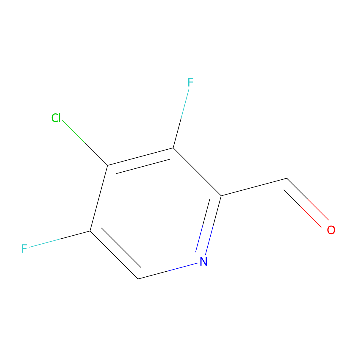 4-Chloro-3,5-difluoropicolinaldehyde molecular structure, CAS 1350648-44-0