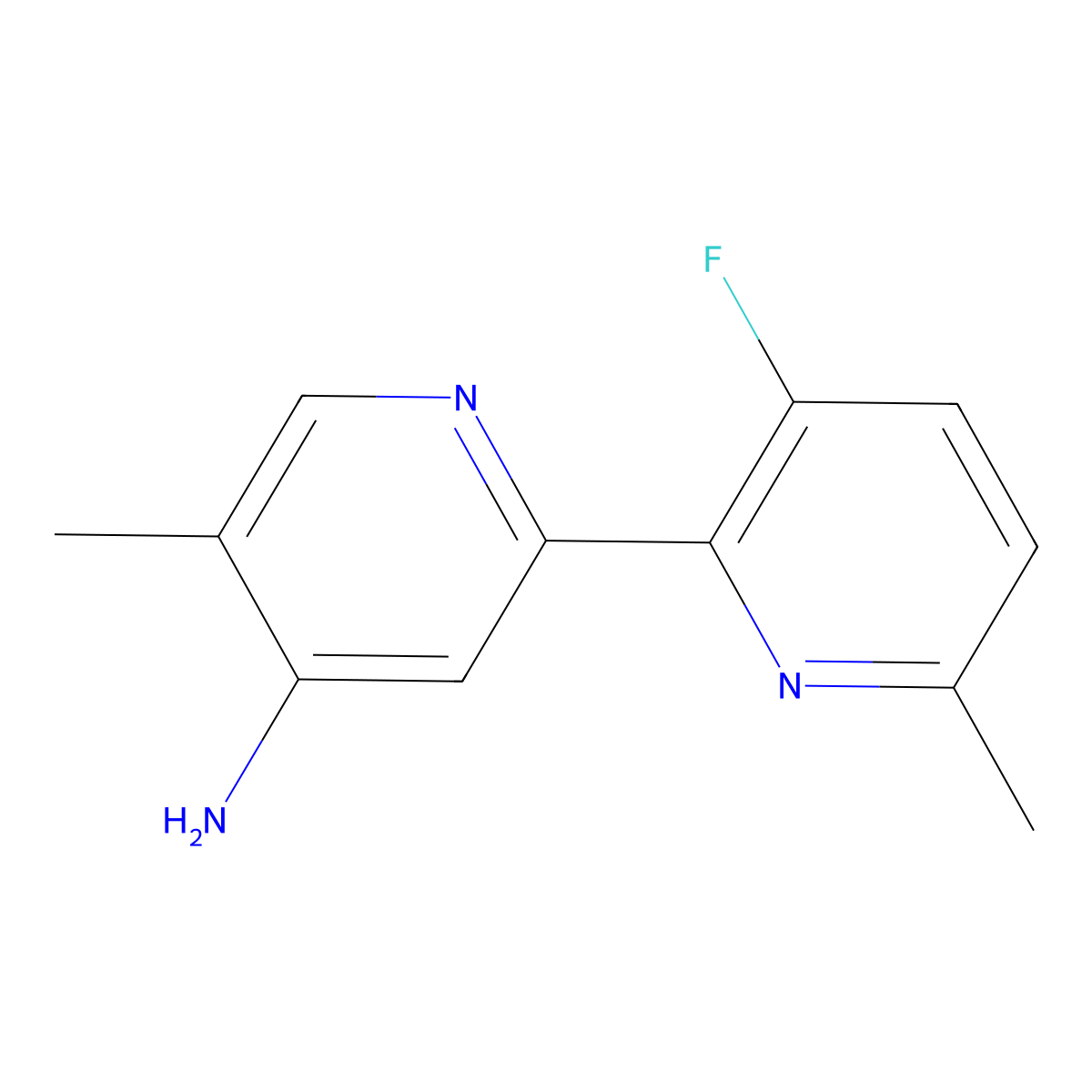 3'-Fluoro-5,6'-dimethyl-2,2'-bipyridin-4-amine molecular structure, CAS 1350648-59-7