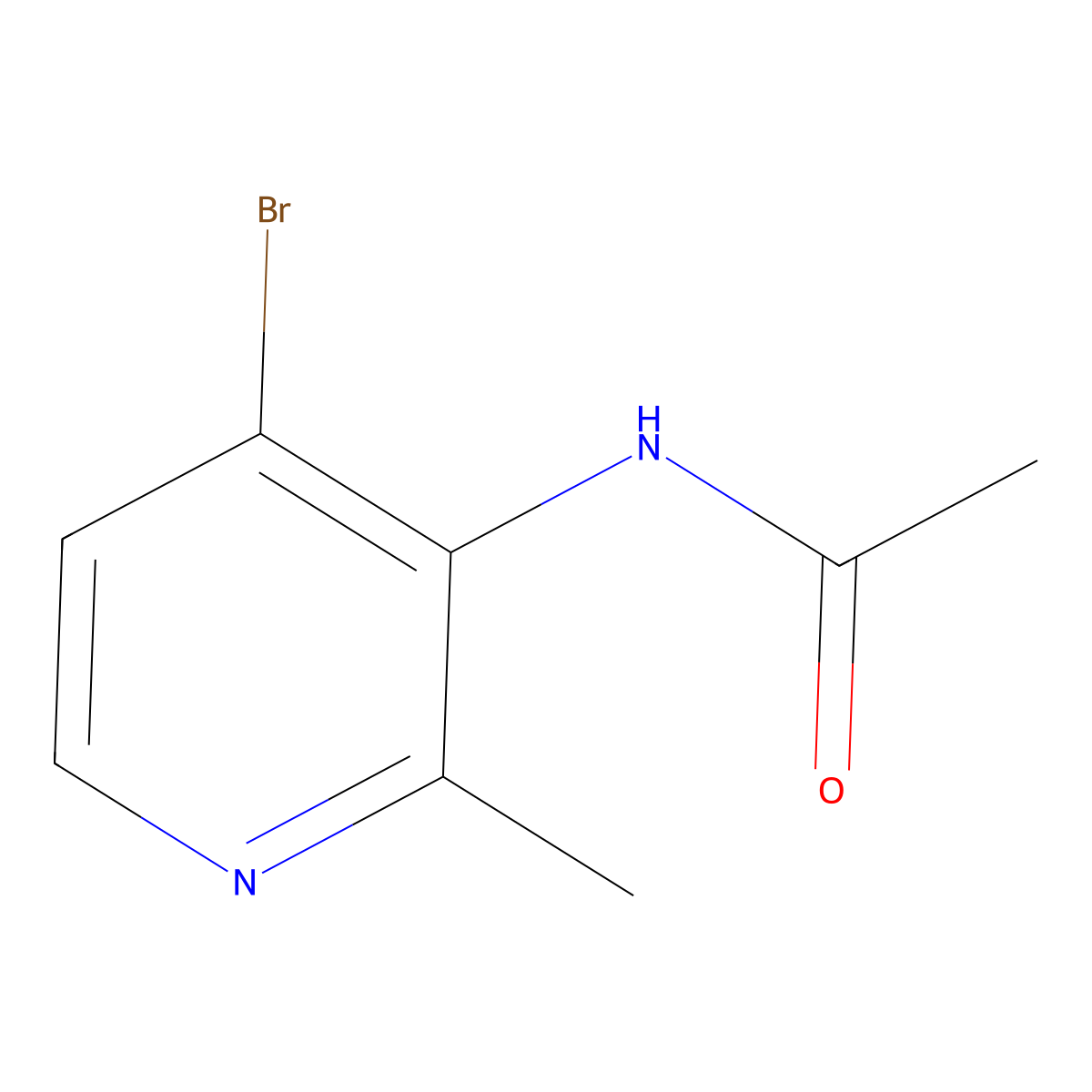 N-(4-Bromo-2-methylpyridin-3-yl)acetamide molecular structure, CAS 1350648-86-0